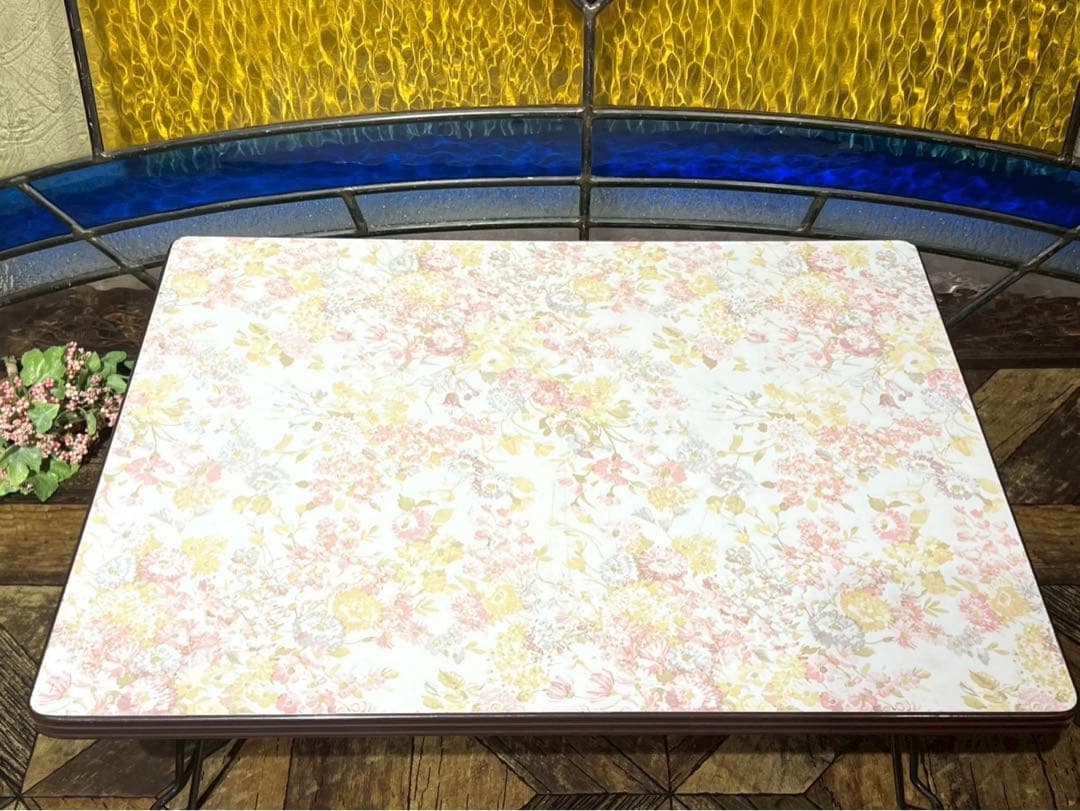 折りたたみテーブル 昭和レトロ 当時物 花柄 センターテーブル インテリア