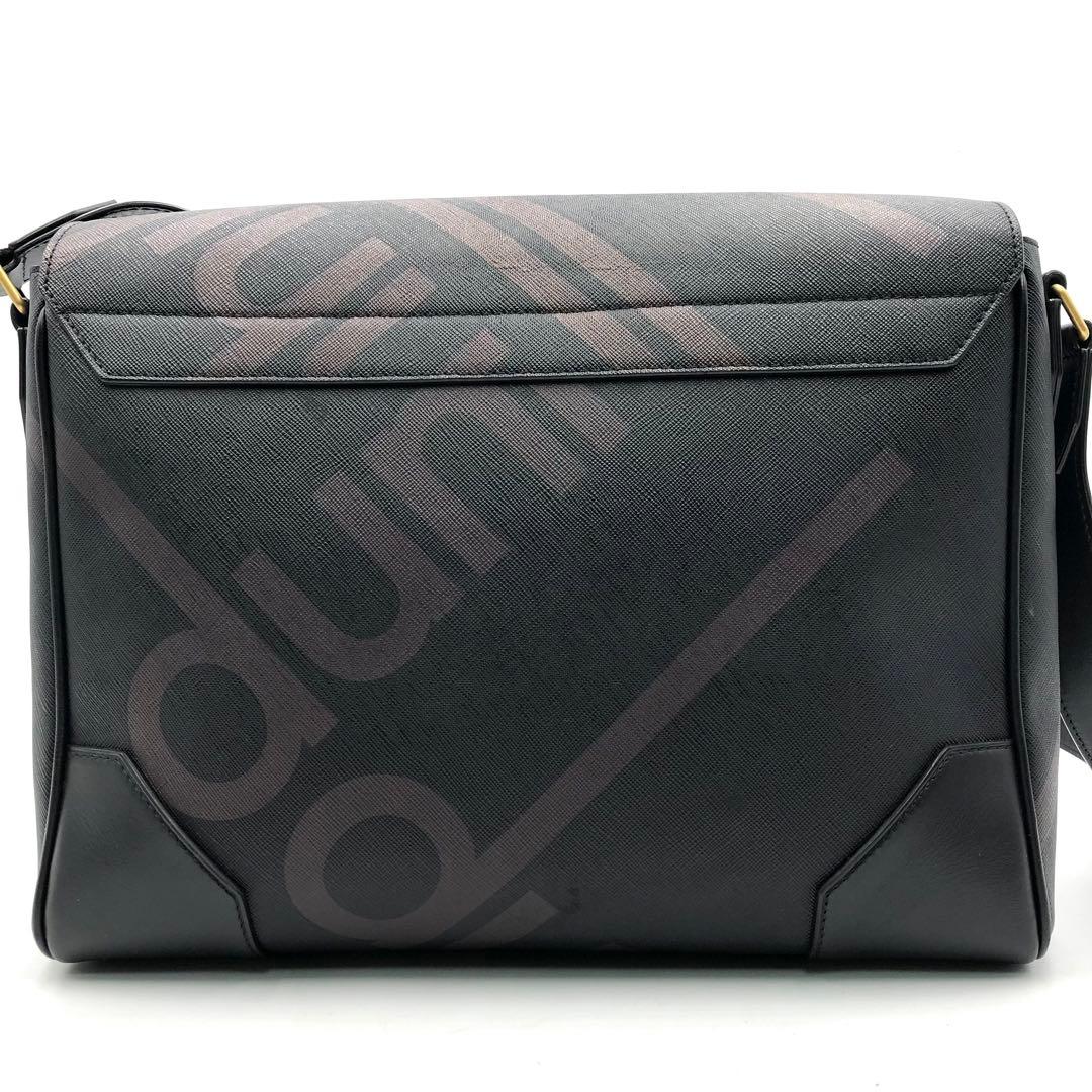 希少 極美品 ダンヒル ラゲッジキャンバス ショルダーバッグ レザー ブラック
