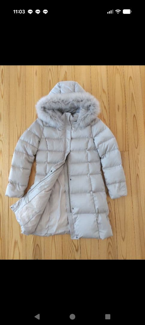 【新品タグ付き】INDIVI インディヴィシルキーサテンダウンコート アウター