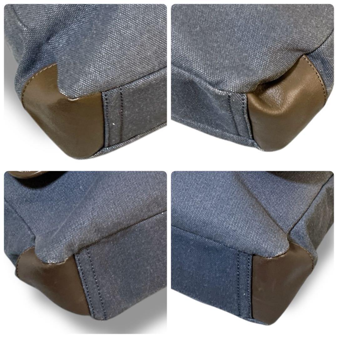 コーチ 大容量 A4収納可 斜め掛け可 デニム メッセンジャーバッグ ネイビー