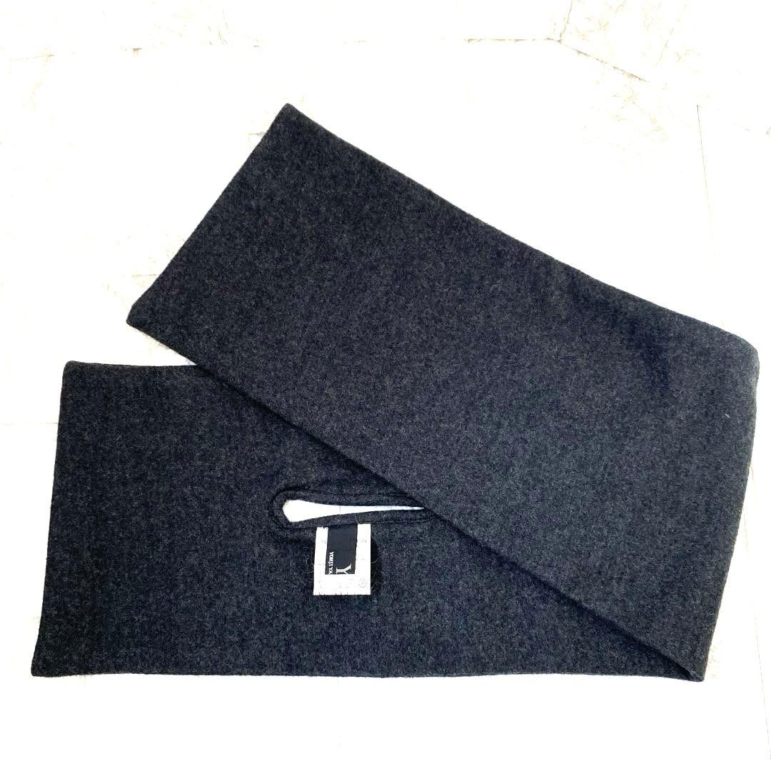 ヨウジヤマモト　Yohji Yamamoto マフラー　ショート　グレー　ウール