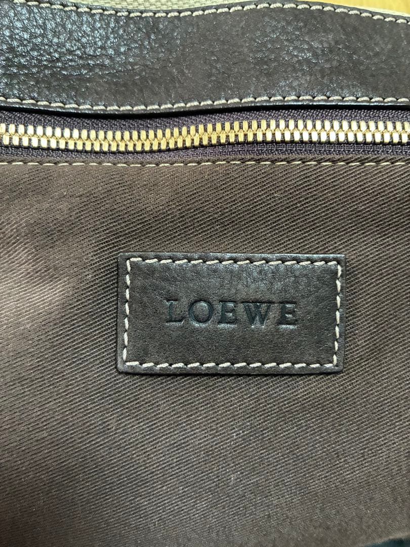 LOEWEトートバッグ2WAYショルダー キャンバス/レザー