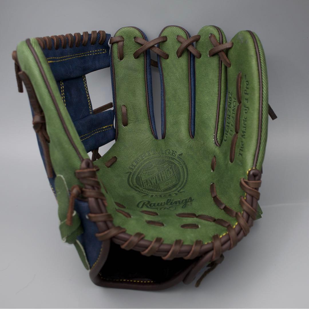 ち*ぼ様 『未使用品』表面をデニム風に加工したRawlings 限定軟式グラブ