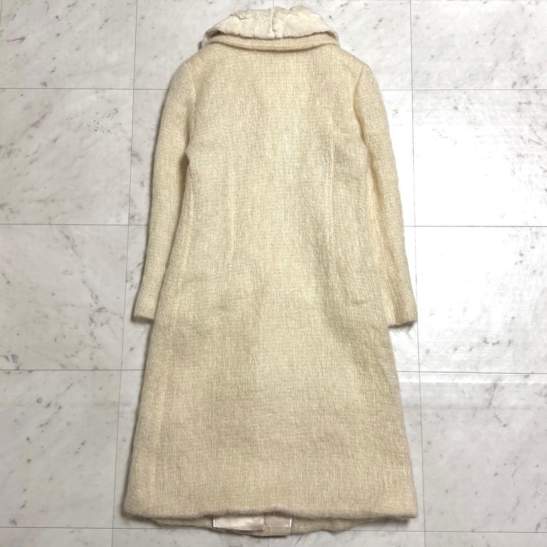 Harrods 2way モヘヤウールブレンドロングコート ラビットファー 2