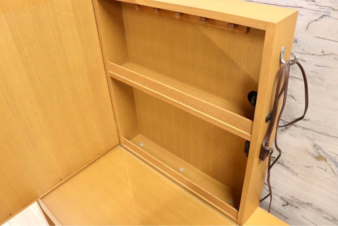 GMFH305○志岐木工 クレール ドレッサー 鏡台 化粧台 楢材 デスク コ