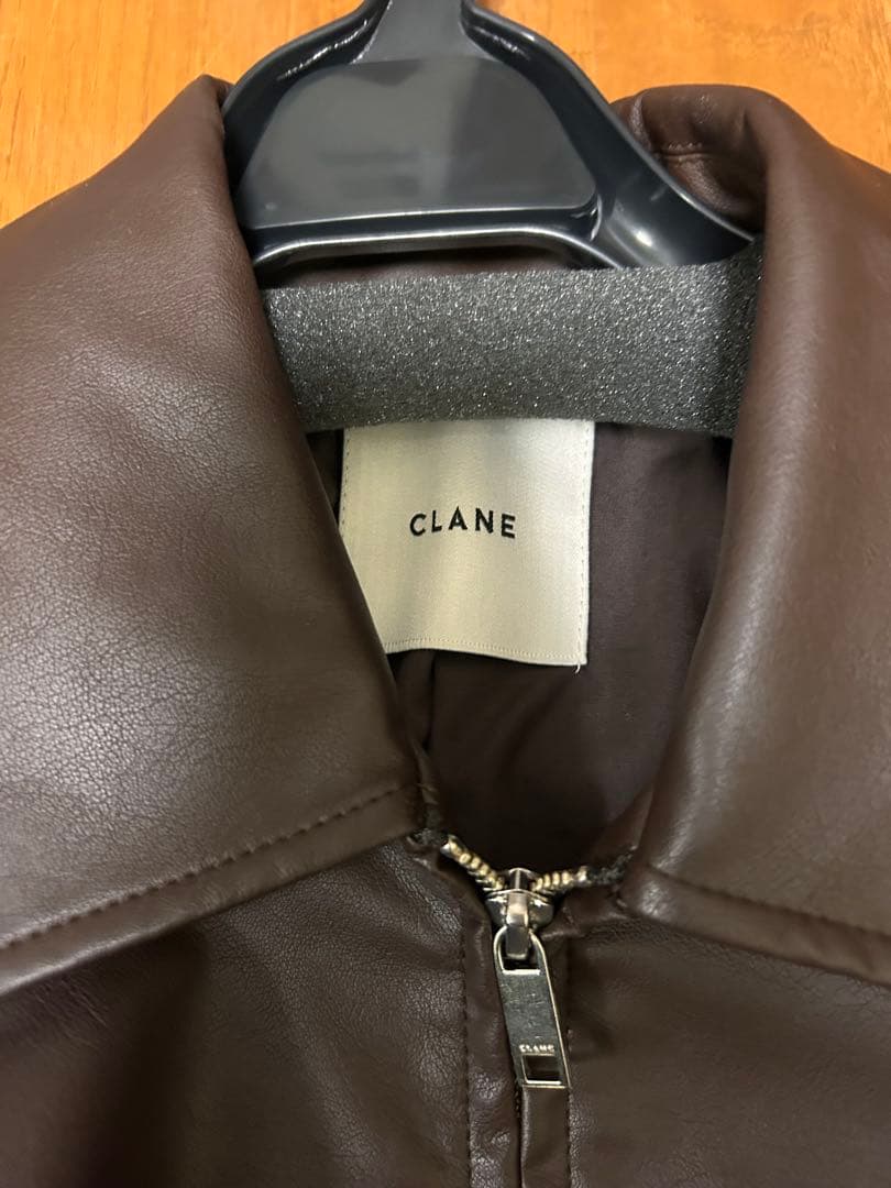 ジャケット・アウター CLANE FAKE LEATHER BALLOON JACKET BROWN