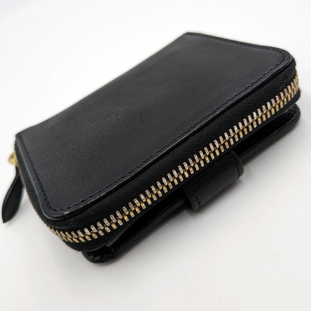 IL BISONTE イルビゾンテ 二つ折り財布 本革 黒 ユニセックス