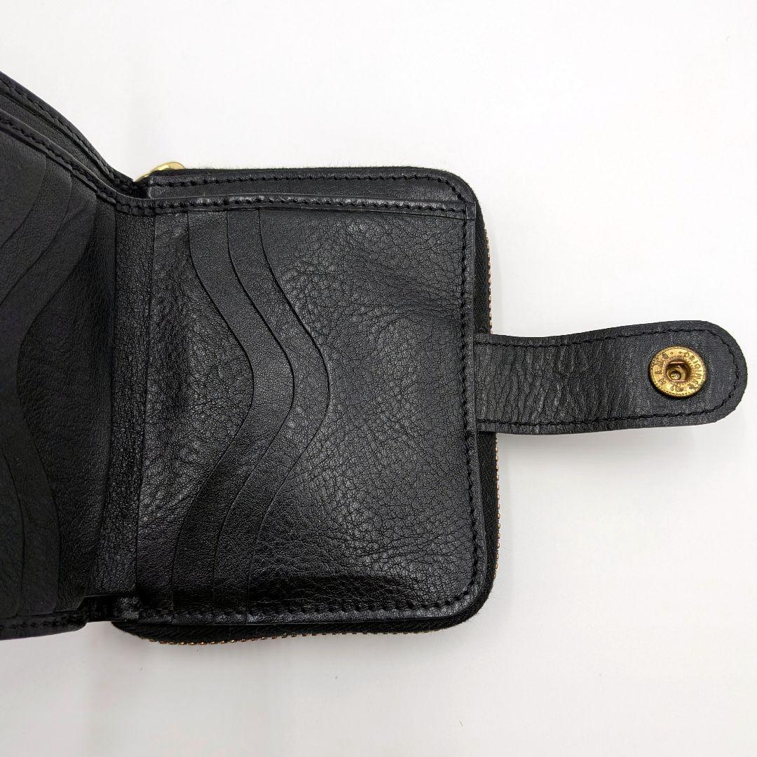 IL BISONTE イルビゾンテ 二つ折り財布 本革 黒 ユニセックス