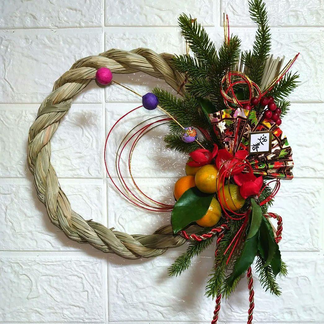 ★一点限り★新年に幸運と金運のお正月飾り/しめ縄/金柑 松 南天 万両/2026