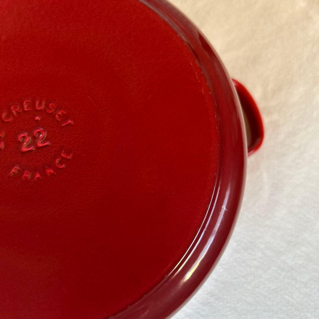 ル・クルーゼ　ココットロンド　チェリーレッド　22cm