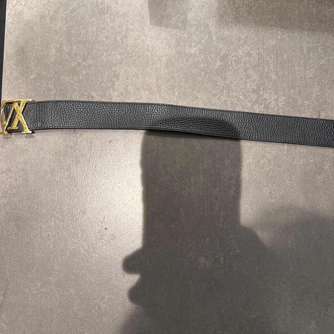 ルイヴィトンサンチュール LVロゴバックル レザーベルト　125cm