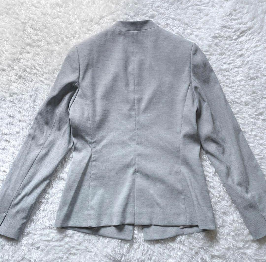 PLST プラステ ノーカラー セットアップ スーツ グレー Sサイズ 美品