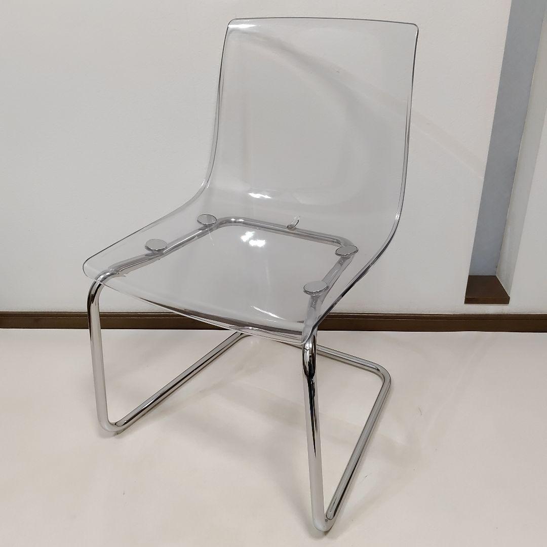 IKEA トービアスTOBIAS ダイニングチェア 透明椅子 クロムメッキ