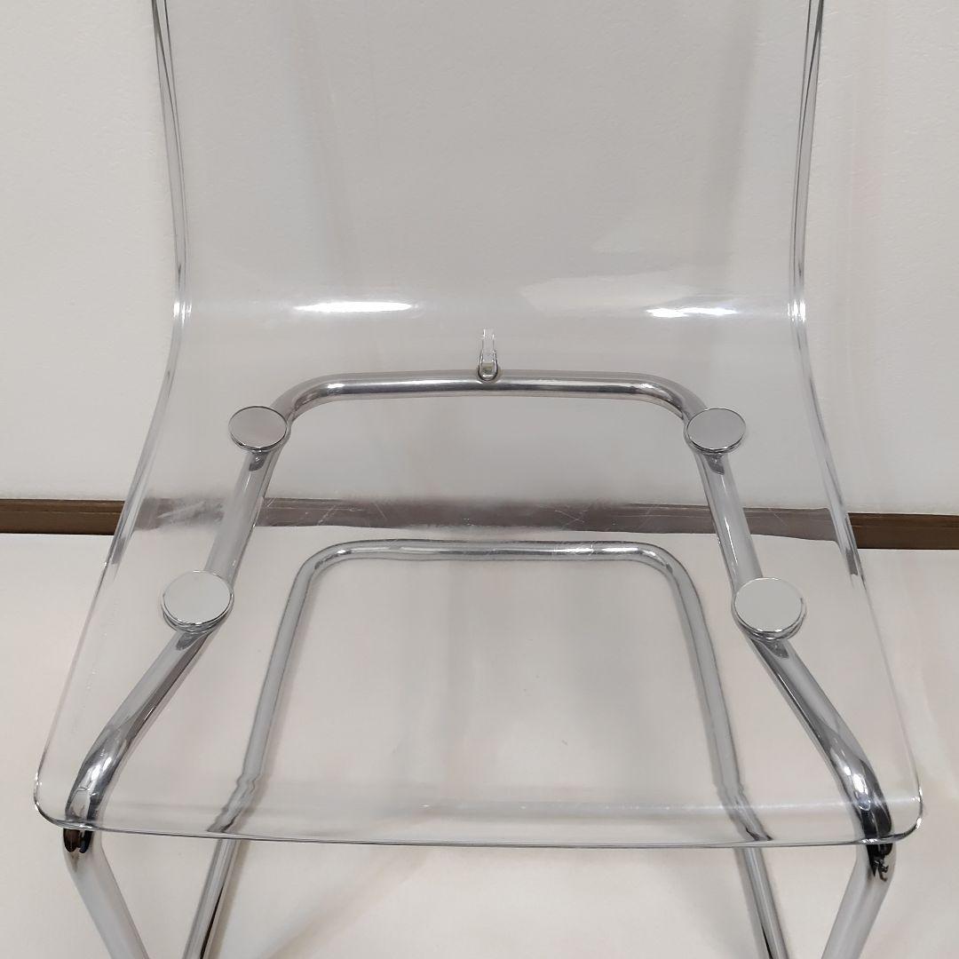 IKEA トービアスTOBIAS ダイニングチェア 透明椅子 クロムメッキ