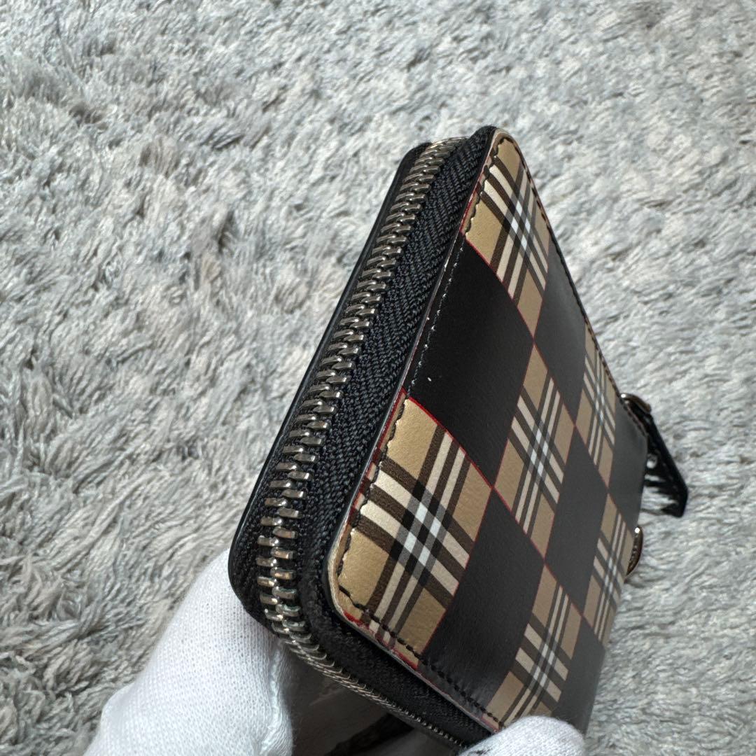 【現行】BURBERRY バーバリー 折り財布 ラウンドファスナー ノバチェック