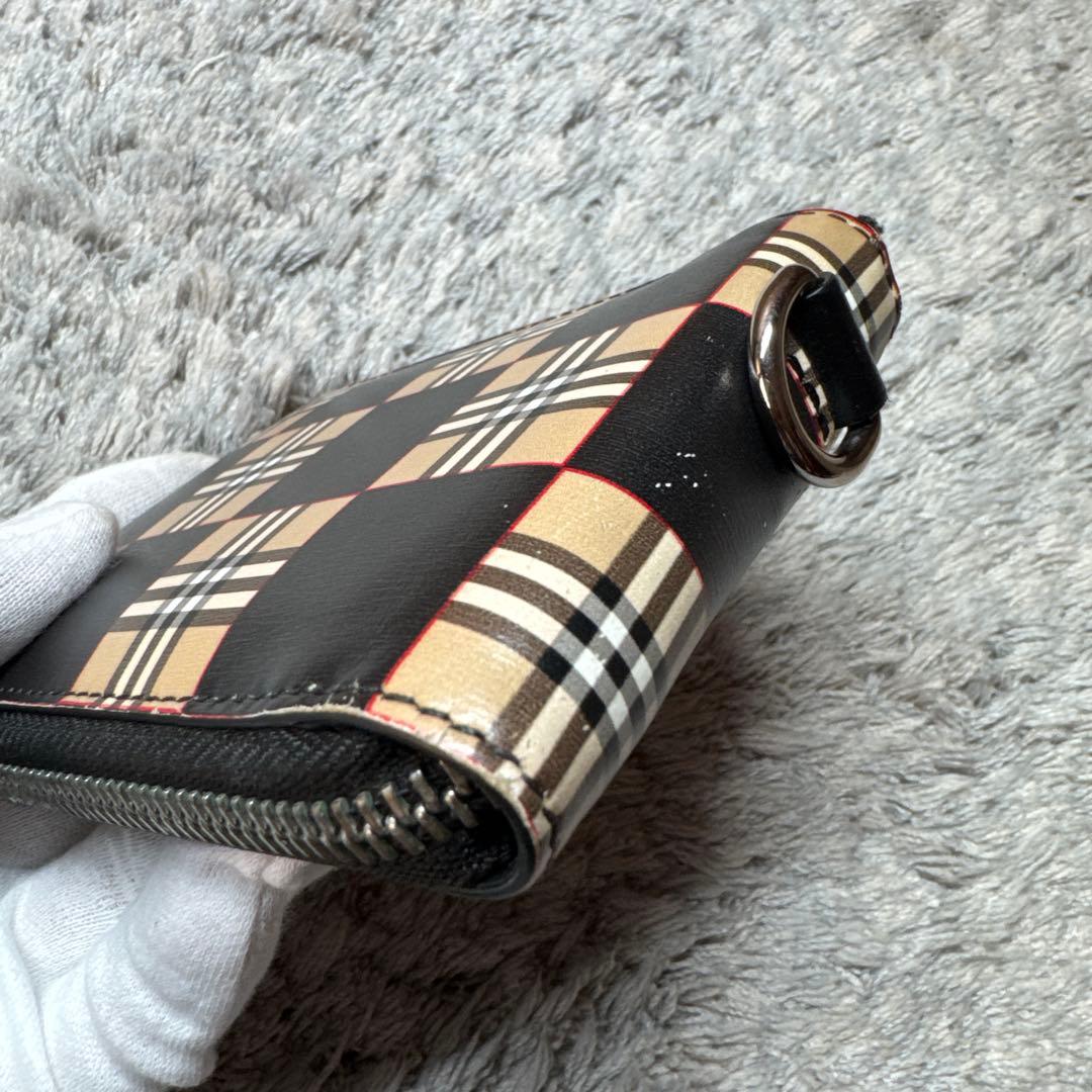 【現行】BURBERRY バーバリー 折り財布 ラウンドファスナー ノバチェック