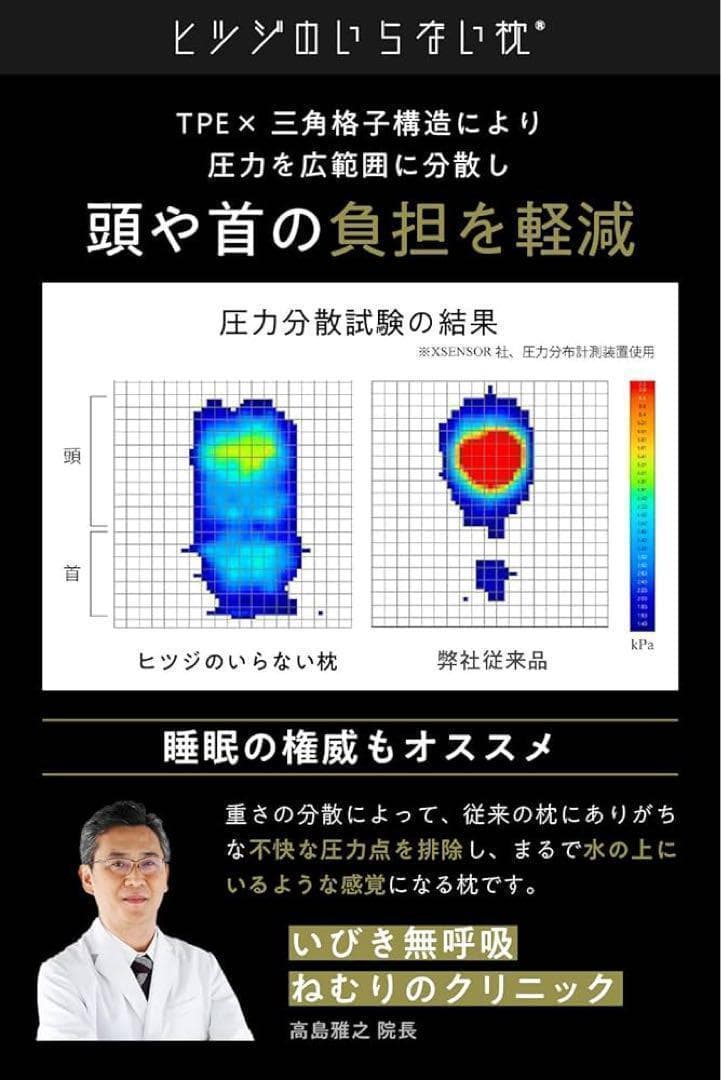 【快眠】ヒツジのいらない枕　枕カバー付き　 丸洗いOK　至極　新品