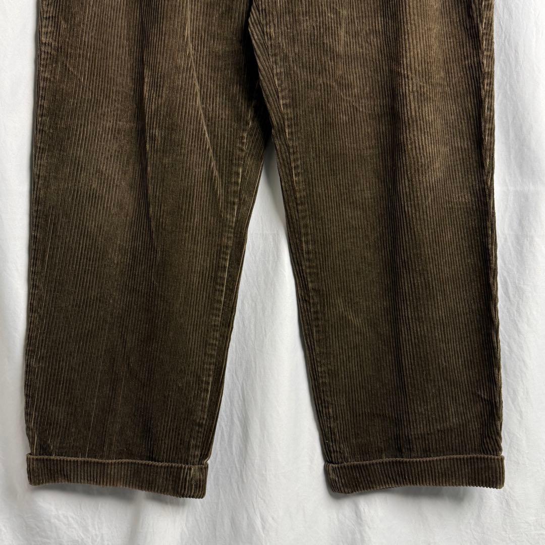 90s GAP 2タック 太畝 コーデュロイ パンツ W35×L29 ブラウン