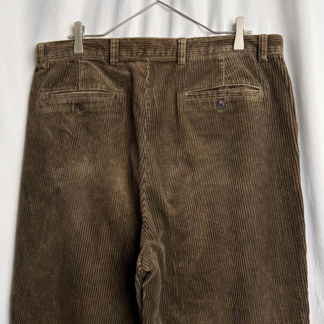 90s GAP 2タック 太畝 コーデュロイ パンツ W35×L29 ブラウン