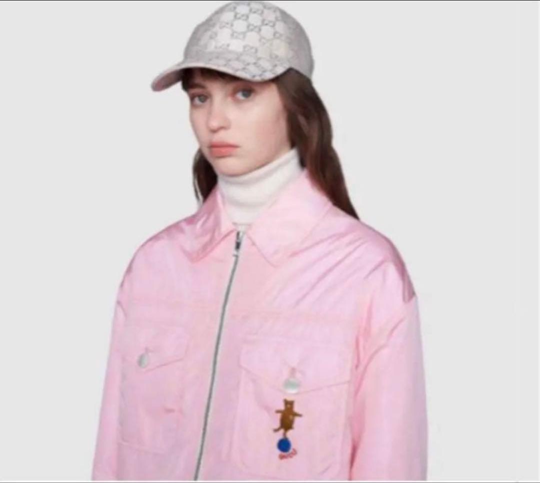 GUCCI シルバーラメ ホワイトGG帽子