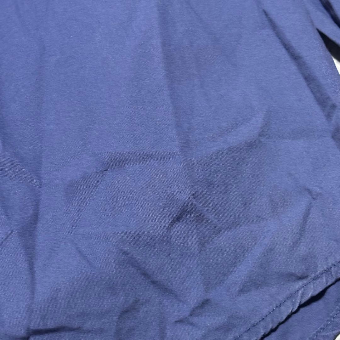 【希少】90s USA製 OLD STUSSY 紺タグ 長袖シャツ 開襟 ナス紺