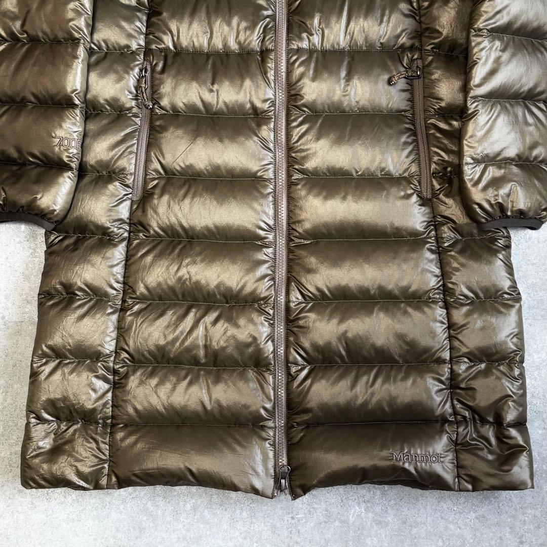 【美品】Marmot マーモット ロング ダウンコート レディース L カーキ