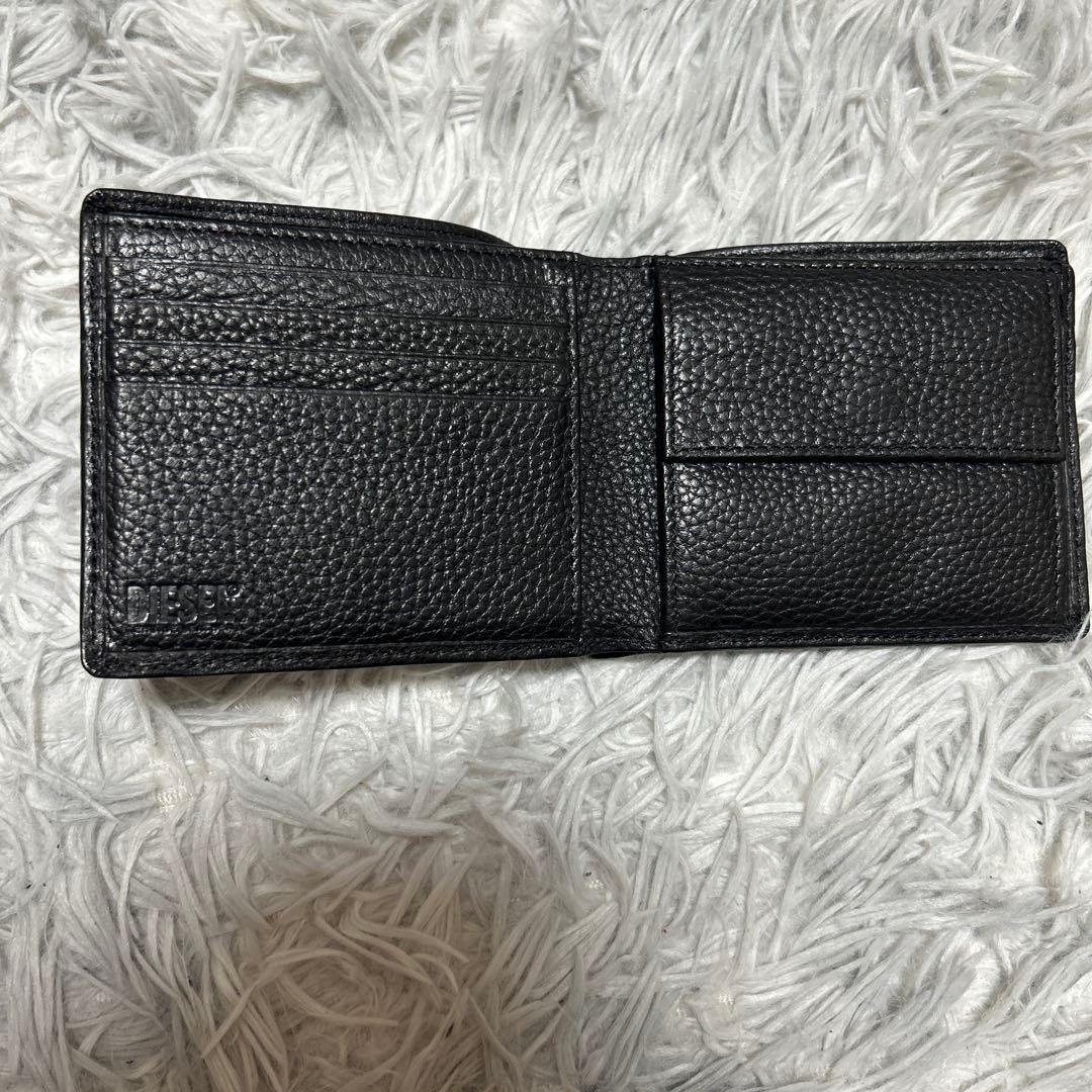 【美品】DIESEL ディーゼル 二つ折り財布　ブラック レザー