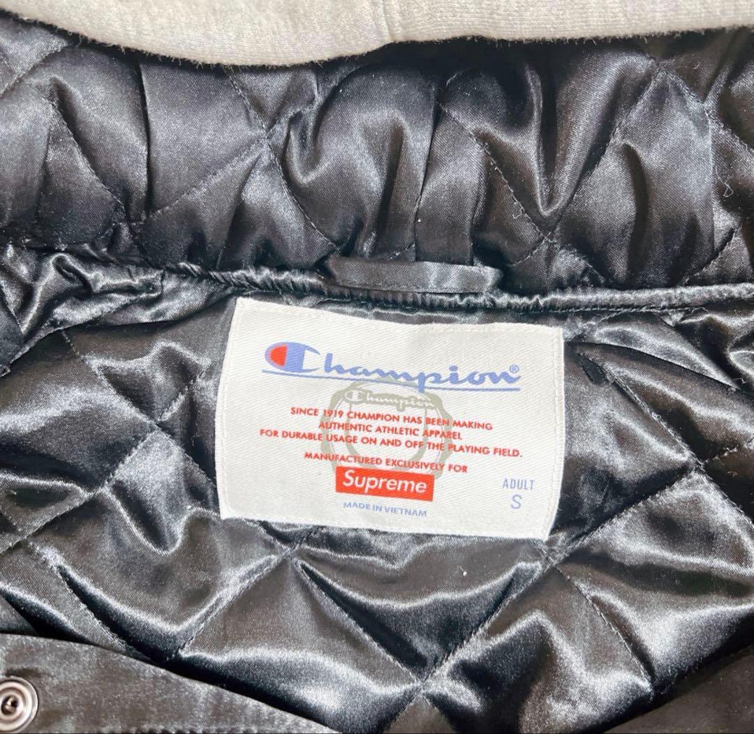 【Champion & SUPREME】 フード付き アウター S 黒