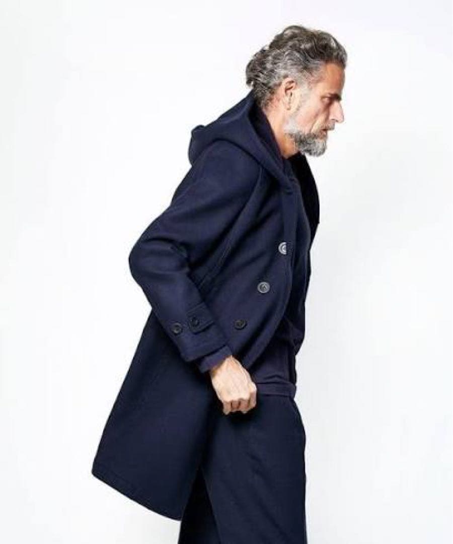 ジャケット・アウター junhashimoto SHAWL HOODED COAT BLACK