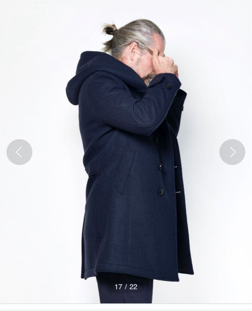 ジャケット・アウター junhashimoto SHAWL HOODED COAT BLACK