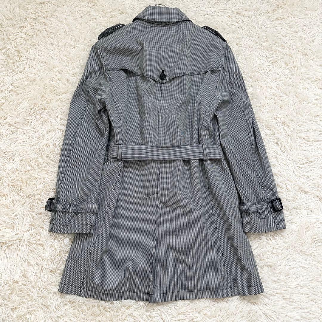 バーバリーブラックレーベル XL ライナー付 トレンチコート シングル 千鳥格子