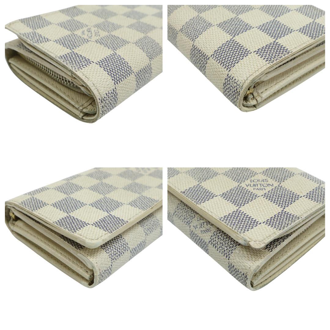 美品 ルイヴィトン 二つ折り財布 ダミエ アズール トレゾール N61744