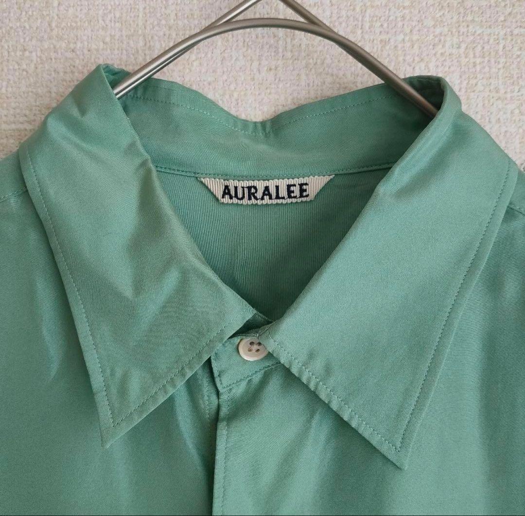 AURALEE ミントグリーン 長袖シャツ