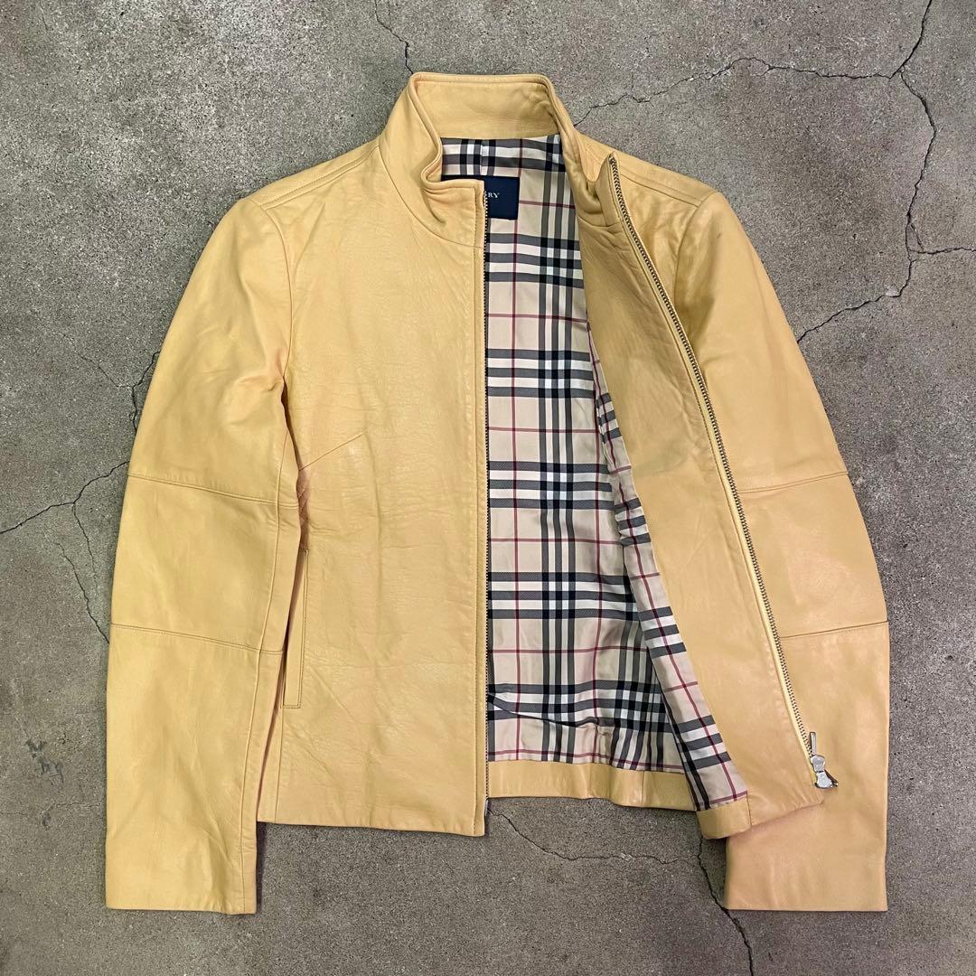 BURBERRY LONDON ラムレザー ジャケット ノバチェック