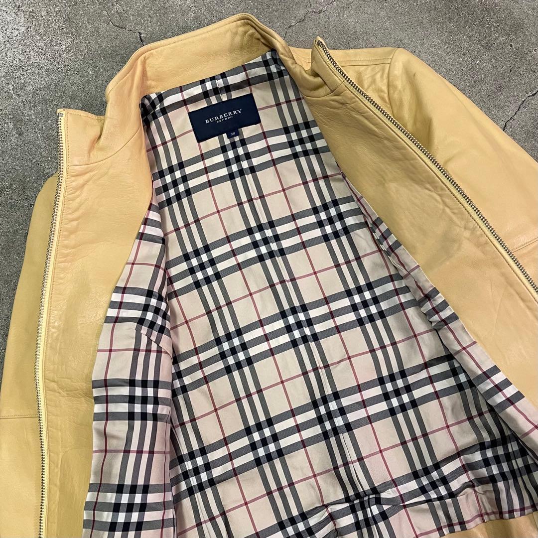 BURBERRY LONDON ラムレザー ジャケット ノバチェック