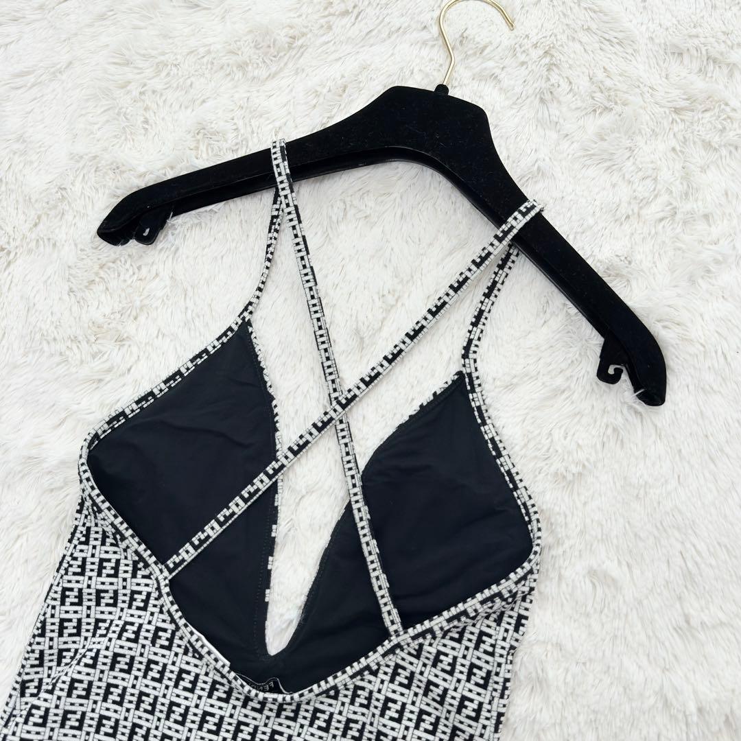 20SS⭐️超激レア⭐️フェンディ　ワンピース水着　ズッカ総柄　ハイレグ　白黒　40
