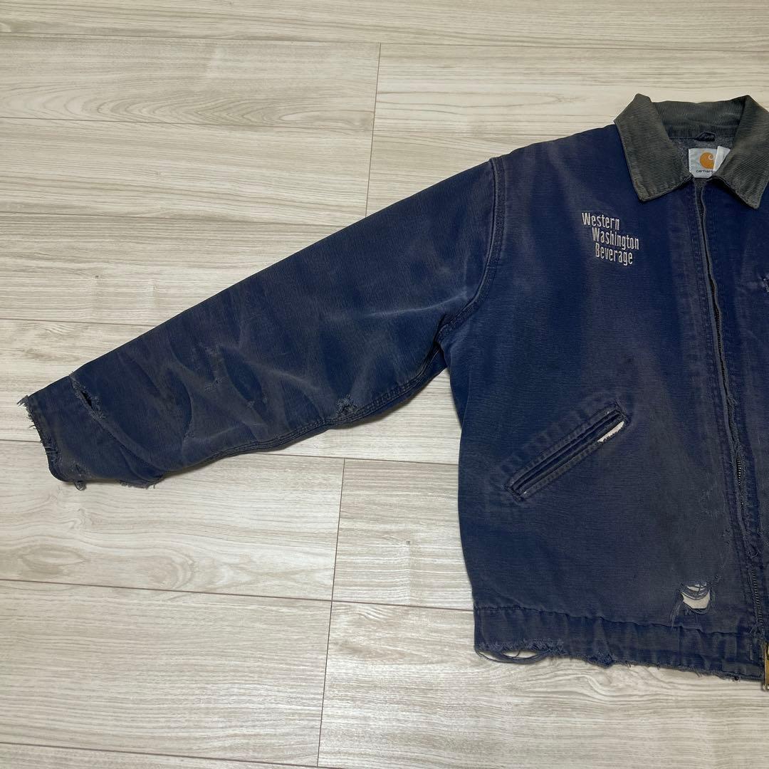80s Carhartt カーハートデトロイトジャケットUSA製ブルーネイビー