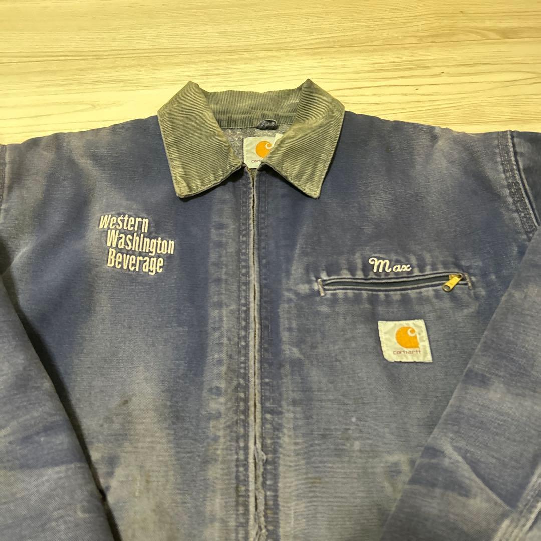 80s Carhartt カーハートデトロイトジャケットUSA製ブルーネイビー
