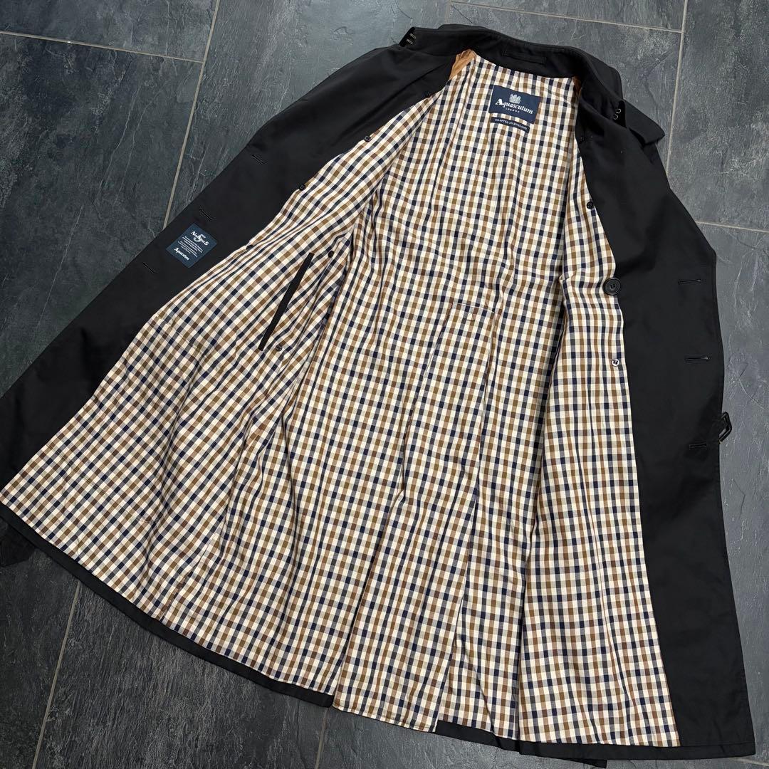 【美品】Aquascutum メンズ　トレンチコート　NewAqua5 ブラック