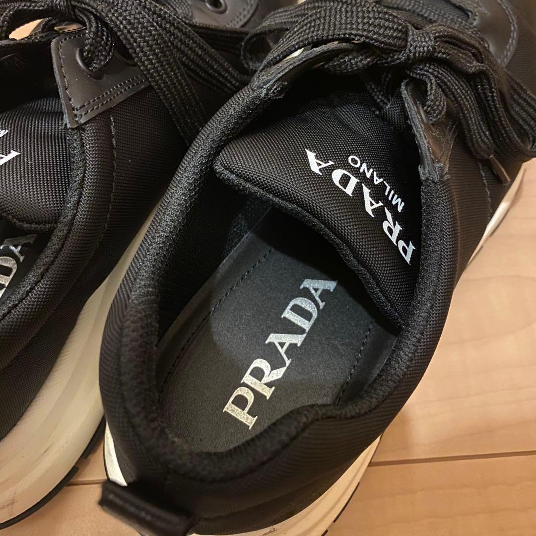 超美品PRADAブラック ナイロン　スニーカー　黒　メンズ