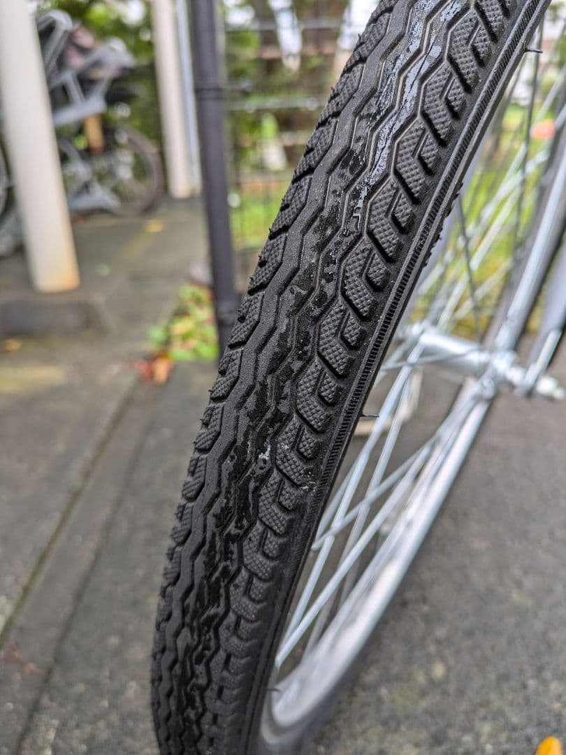 引取限定　戸塚　グレー 折りたたみ自転車 24インチ バスケット付き