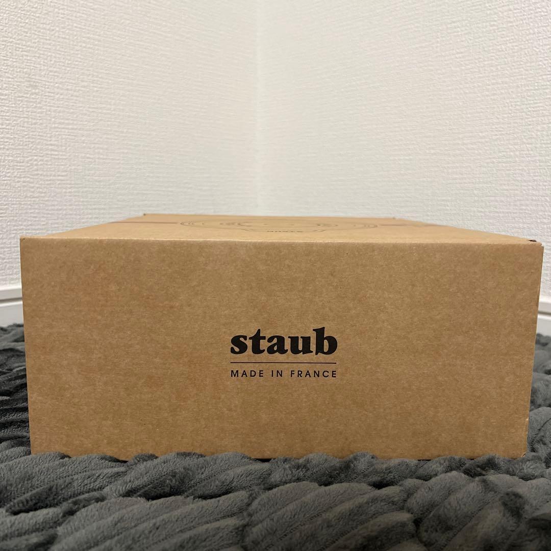【新品未使用｜未開封】STAUB ストウブ シャロー ココット ラウンドブラック