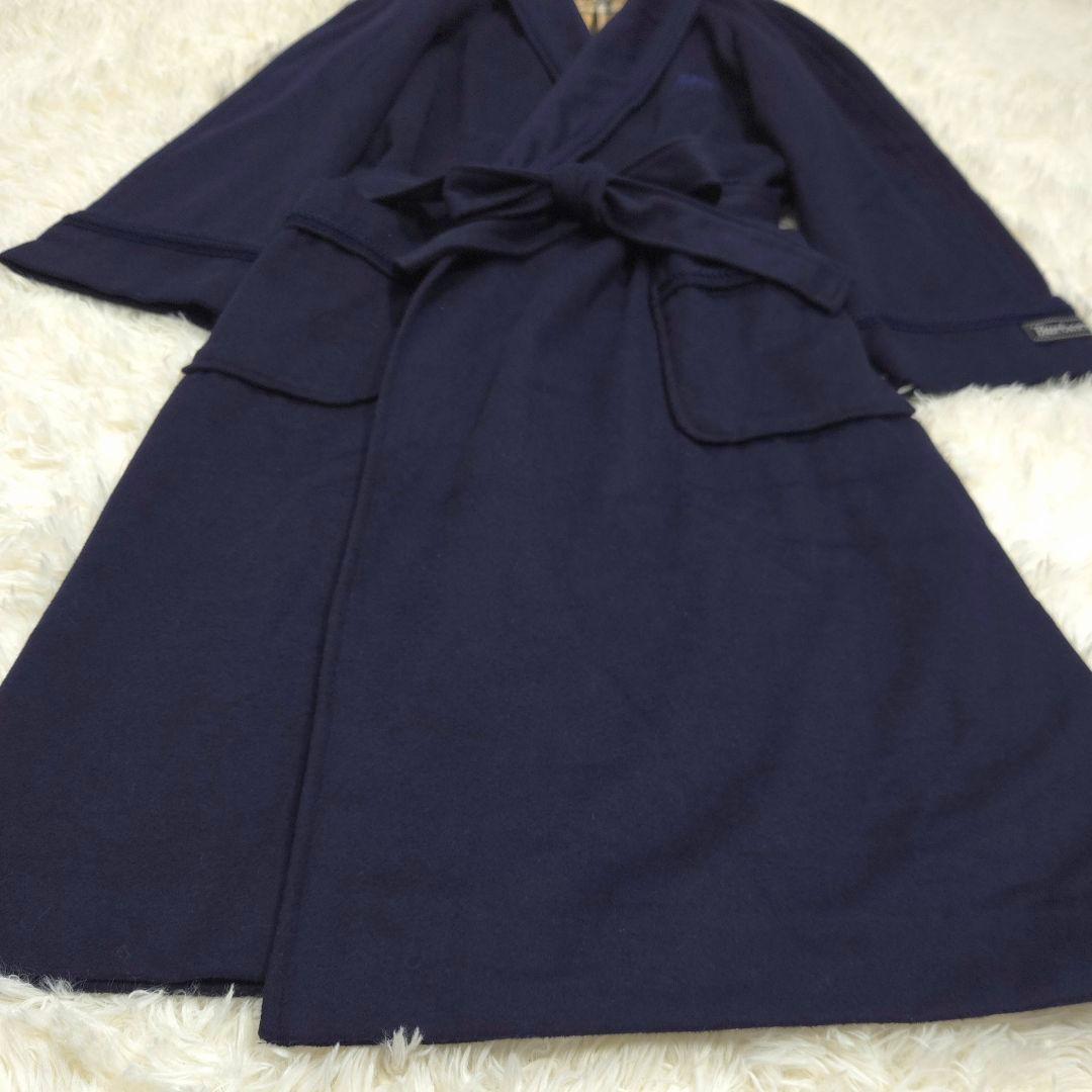 美品 BURBERRY XL カシミヤ混 ガウン コート ロング ノバチェック
