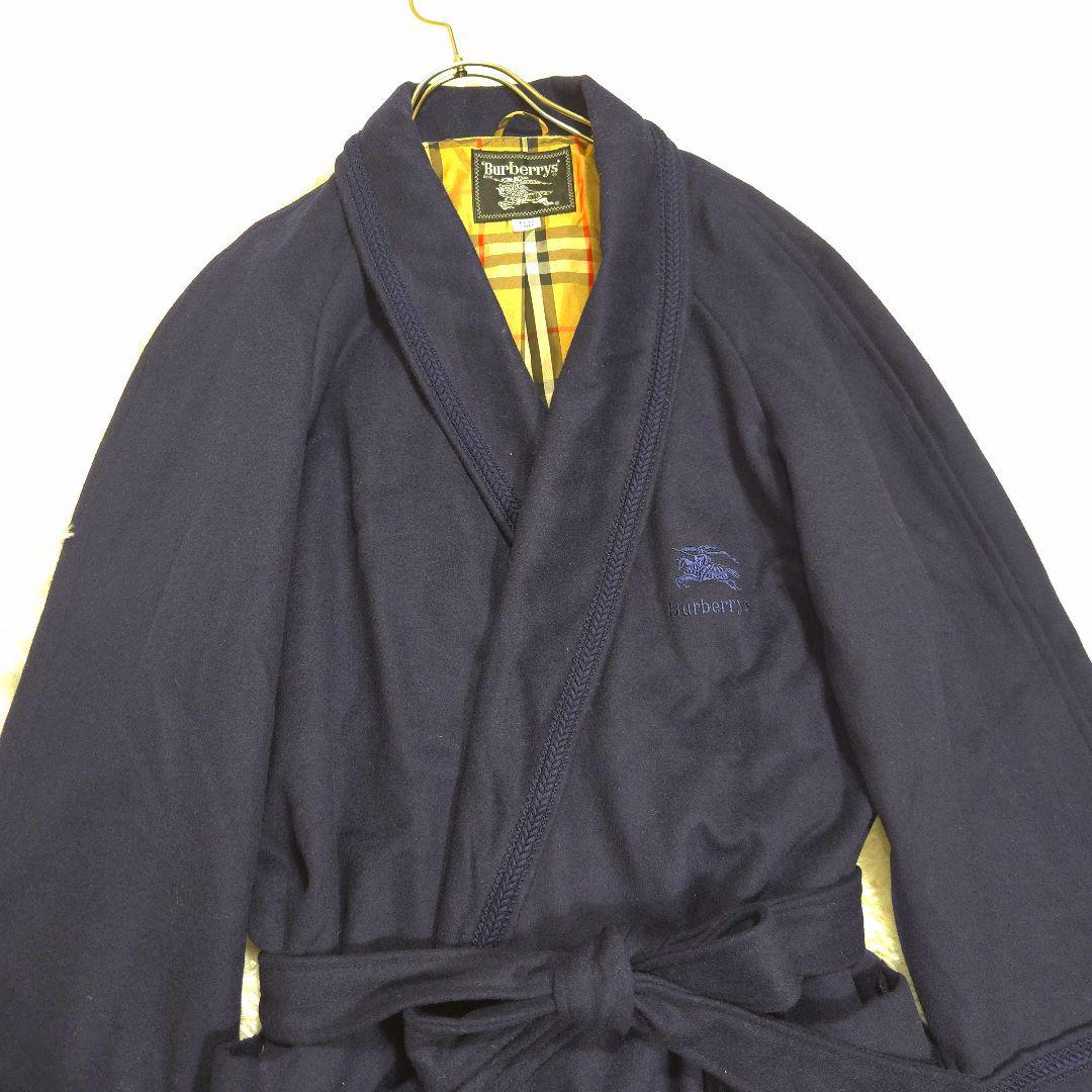美品 BURBERRY XL カシミヤ混 ガウン コート ロング ノバチェック