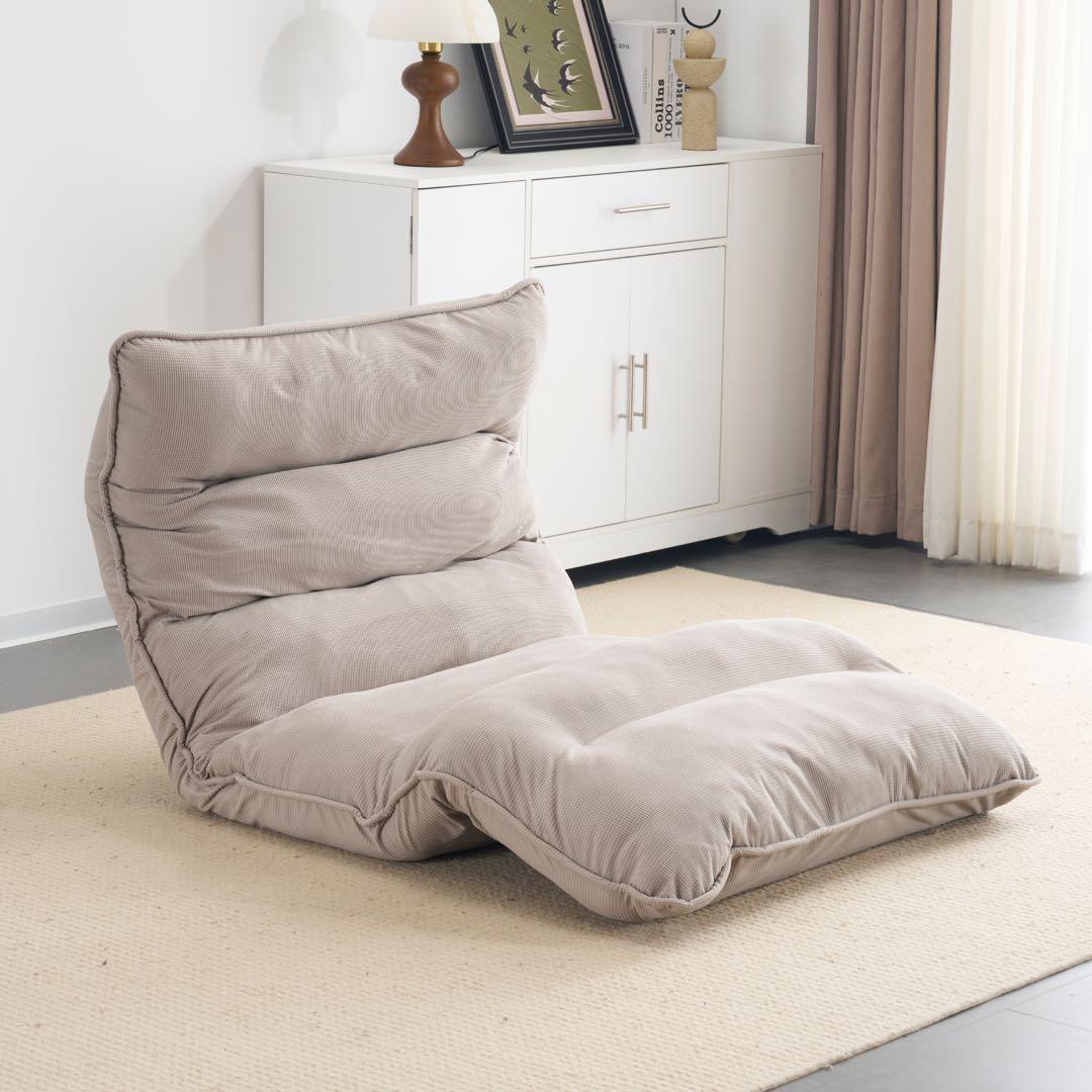 【新品】18段リクライニング折りたたみソファベッド 組立不要