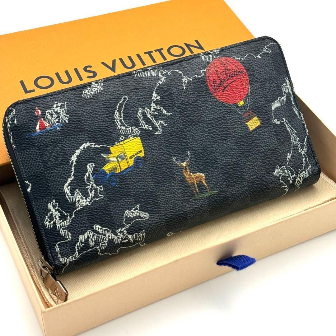 【最高級美品】ルイヴィトン ダミエグラフィット ジッピーオーガナイザー マップ