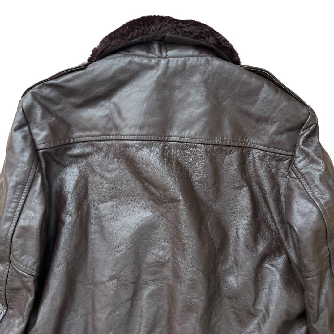 COOPER　本革レザー　フライトジャケット　G-1　裏ボア　ブラウン　44