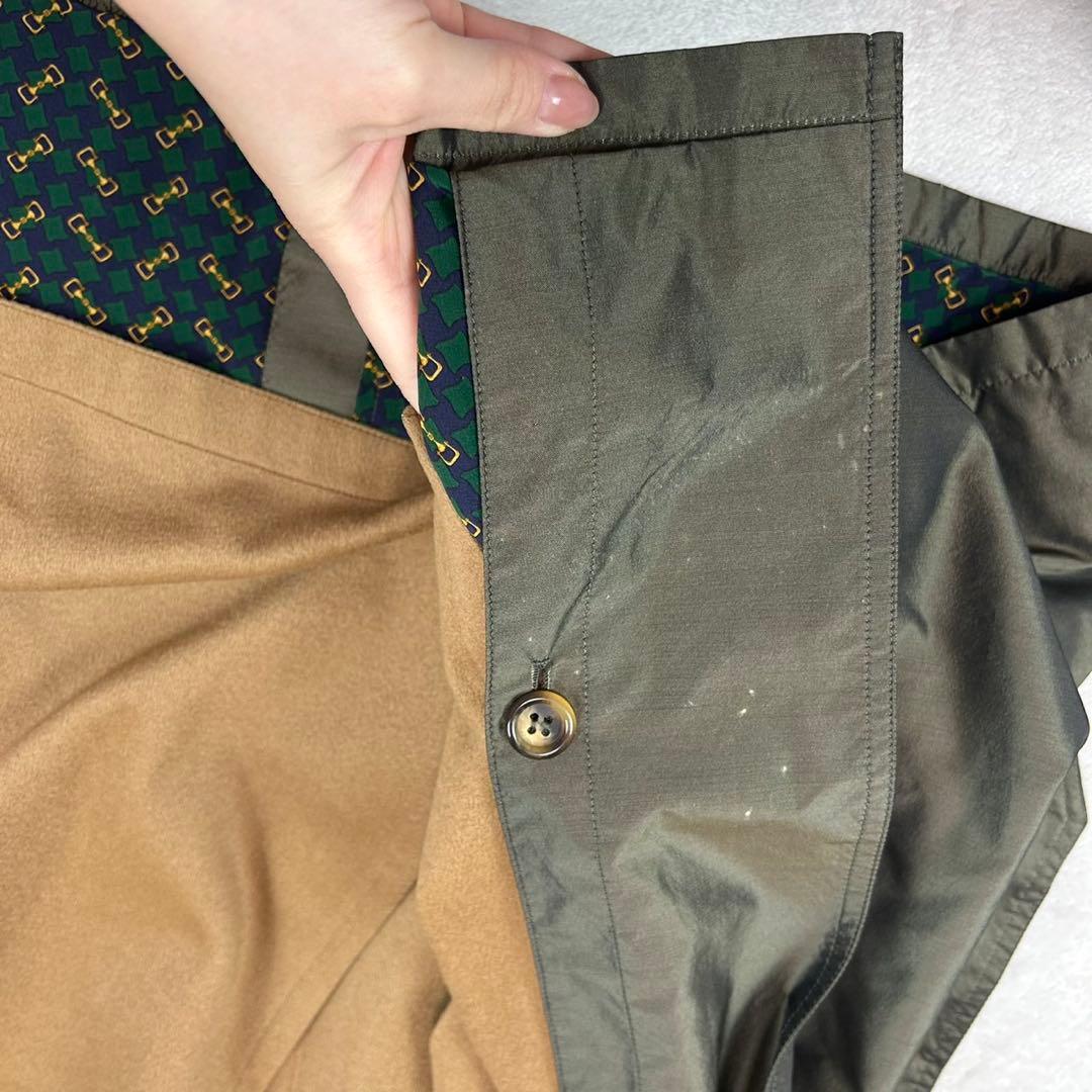 K956 美品 XL ヘルノ イタリア製 ステンカラーコート カーキ メンズ