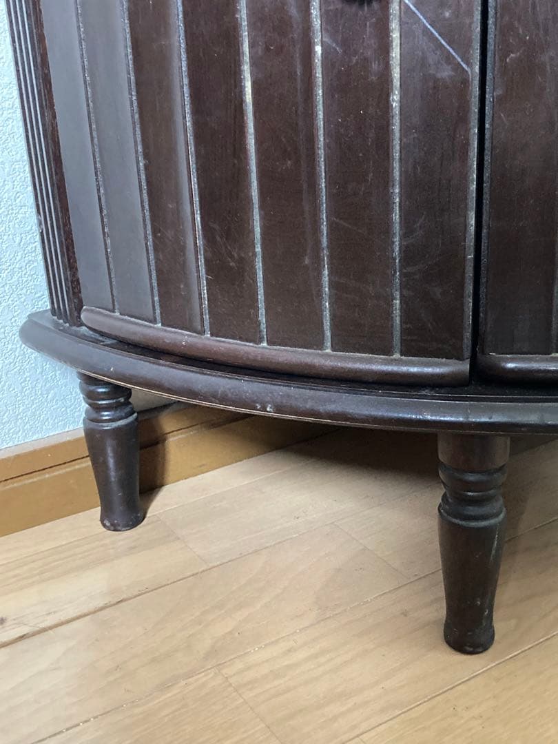 コーナーラック 木製 2段 アンティーク レトロ ブラウン シェルフ