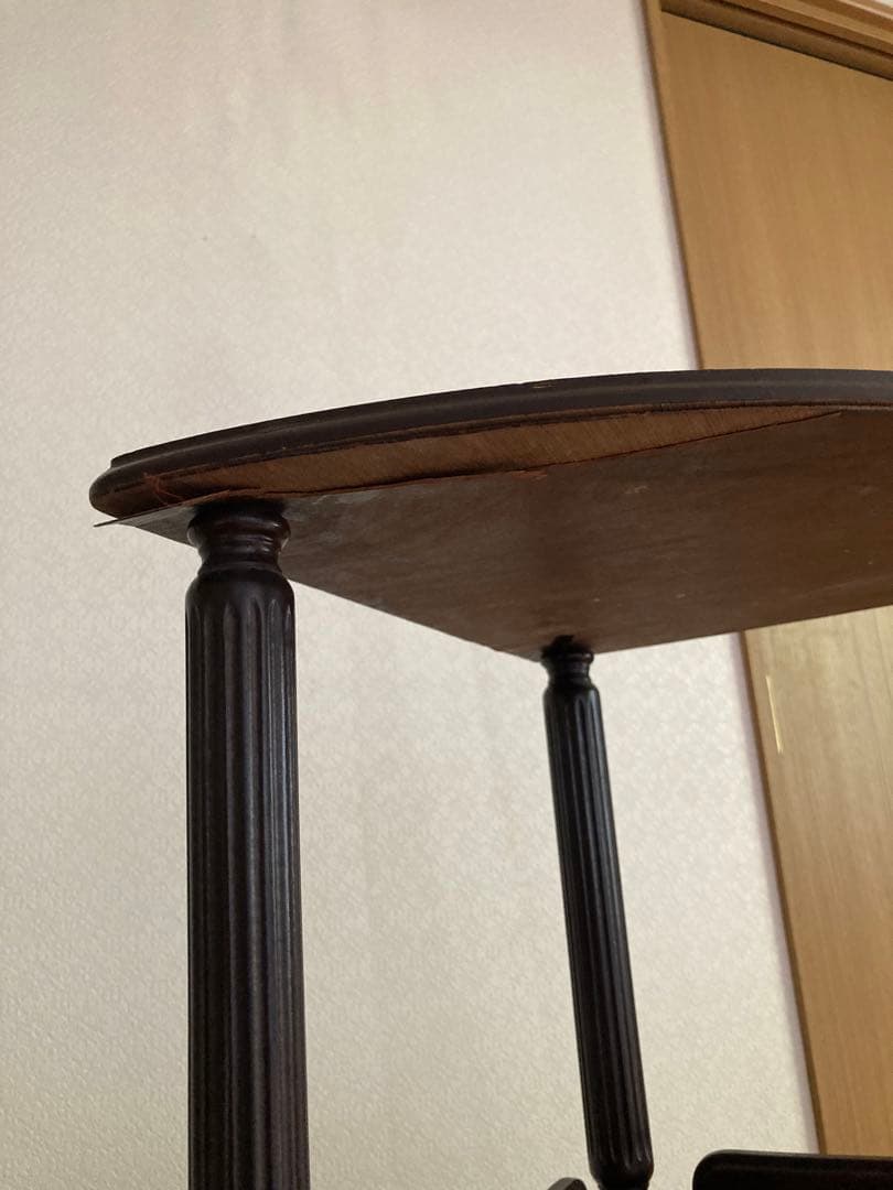 コーナーラック 木製 2段 アンティーク レトロ ブラウン シェルフ